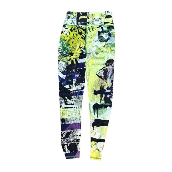 Niyama Sol Rare print newspaper sketches sz L yoga activewear yoga - Picture 2 of 9